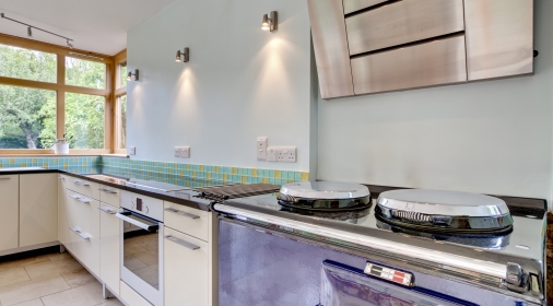 Modern kitchen with traditional oven