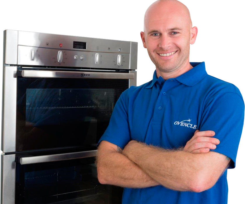 Ovenclean specialist stood in front of oven