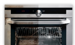 comparison of a clean and dirty oven