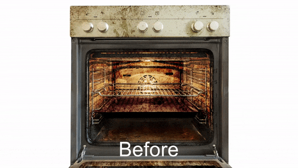 Comparison of dirty and clean oven